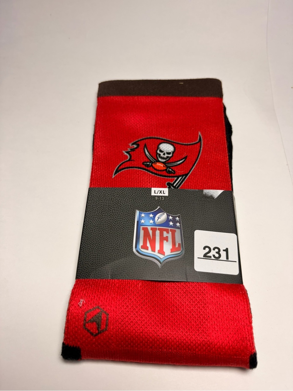 NFL Red and Black Striped Crew Socks